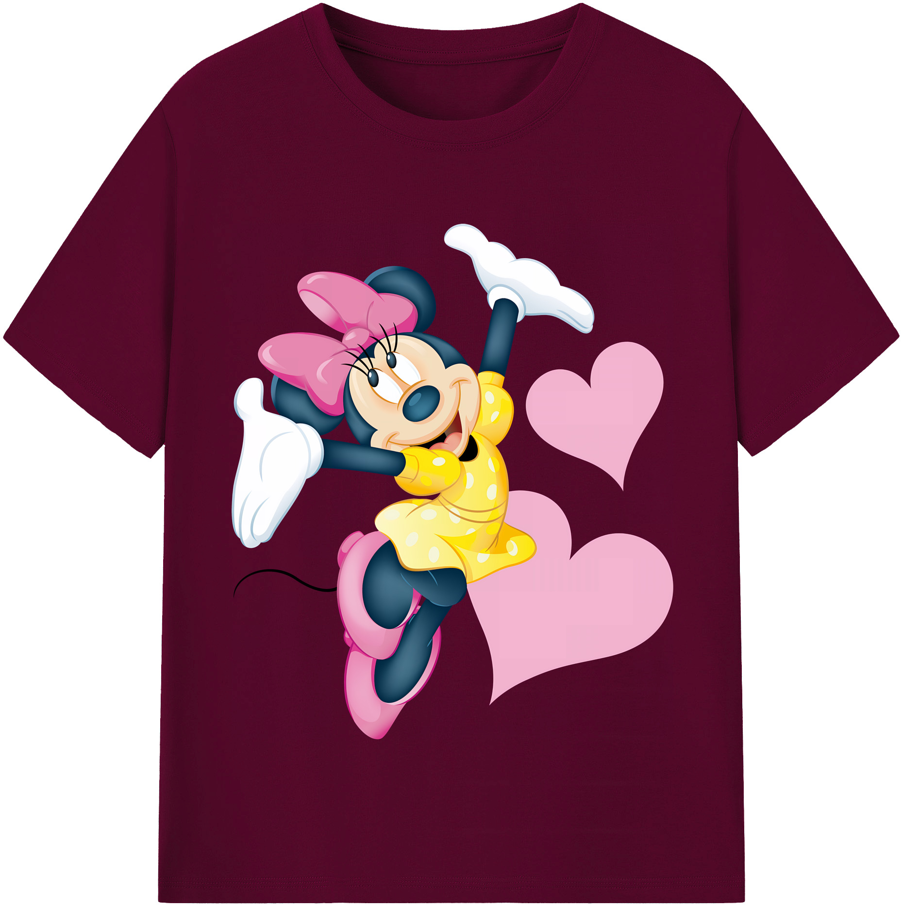 （画像用） ミッキーマウス Mickey Mouse レディースカジュアルプリントTシャツ（綿100％）